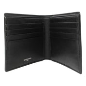 Balenciaga Cash Black Calfskin Leather Perforated Bifold Wallet
