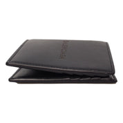 Balenciaga Cash Black Calfskin Leather Perforated Bifold Wallet