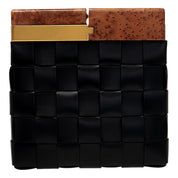 Bottega Veneta BV SNAP Mogano Black Clutch Bag