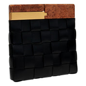 Bottega Veneta BV SNAP Mogano Black Clutch Bag