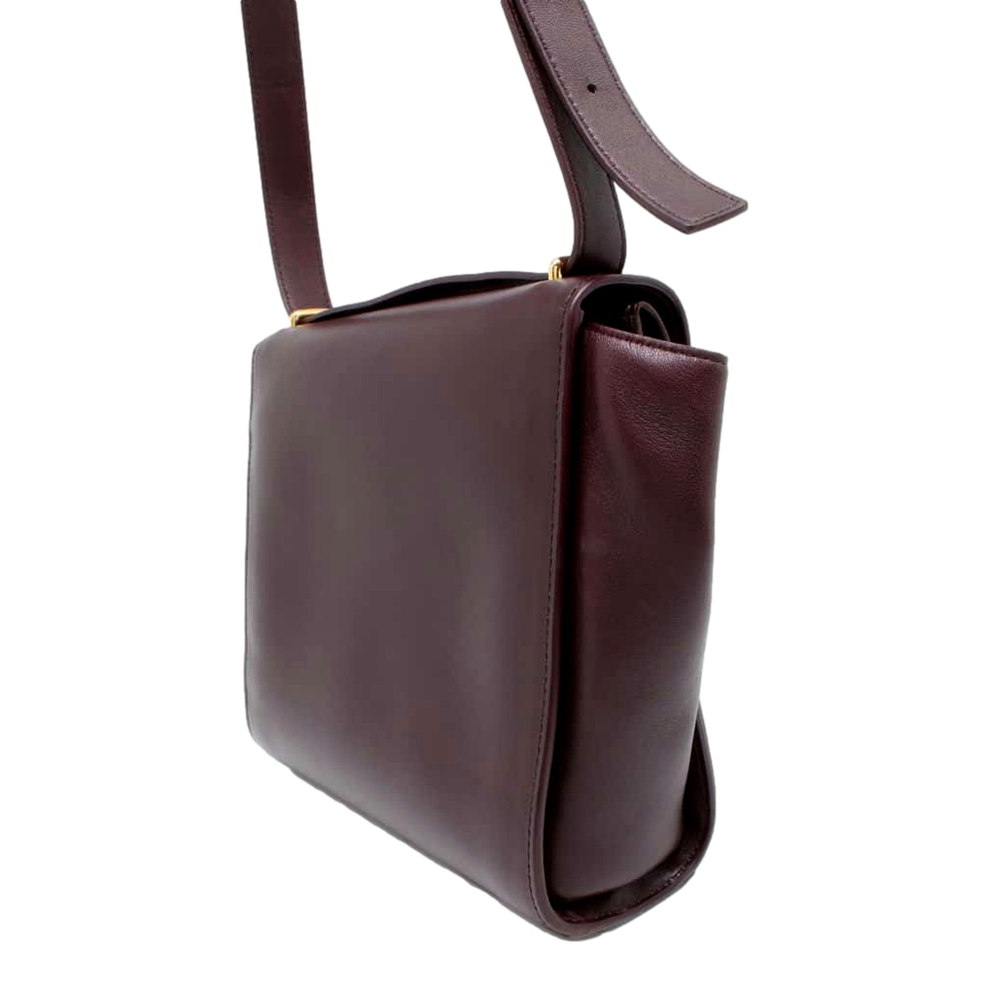 Bottega Veneta The Clip Grape Purple Calfskin Leather Shoulder and Crossbody Bag