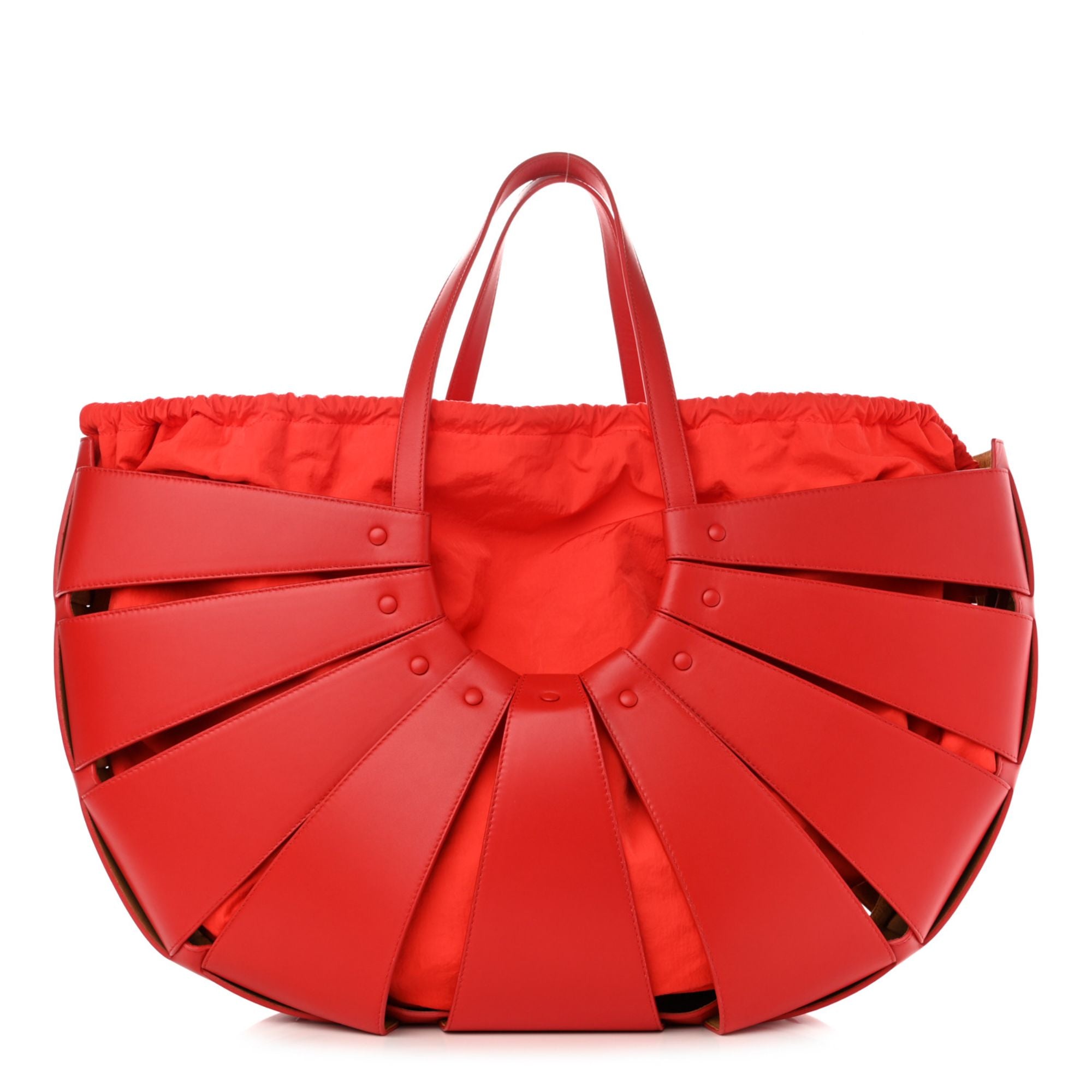 Bottega Veneta The Shell Bag Chili Tomato French Calfskin Handbag