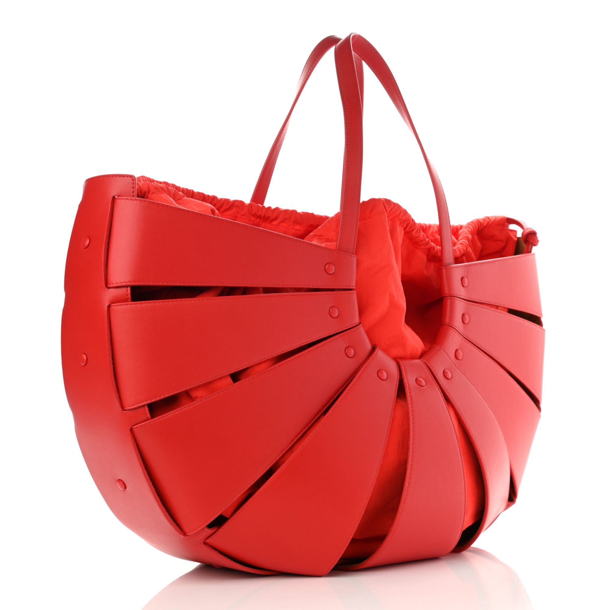 Bottega Veneta The Shell Bag Chili Tomato French Calfskin Handbag
