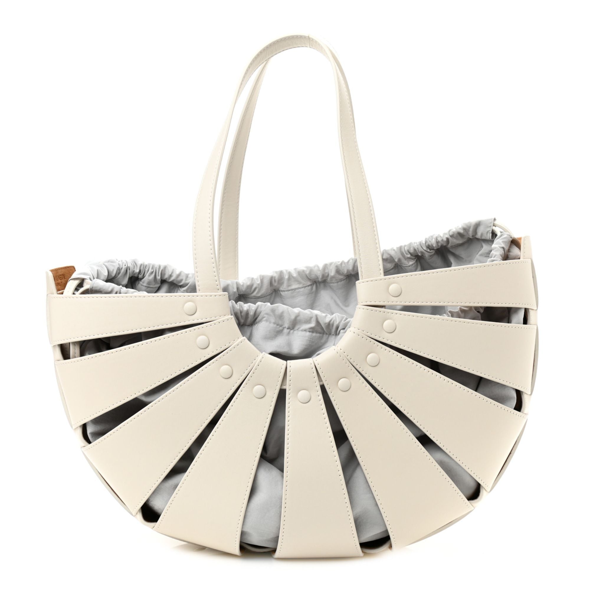 Bottega Veneta The Shell Bag Frost White French Calfskin Handbag