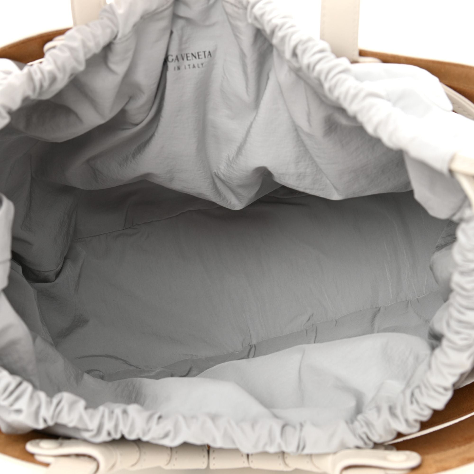 Bottega Veneta The Shell Bag Frost White French Calfskin Handbag