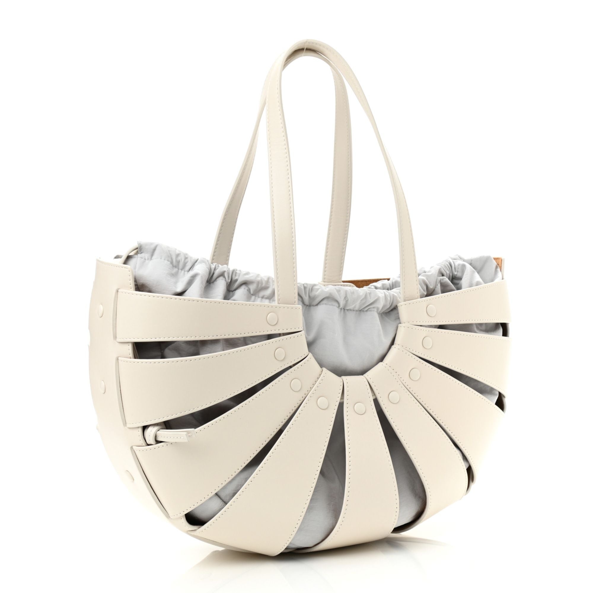 Bottega Veneta The Shell Bag Frost White French Calfskin Handbag