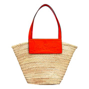 Christian Louboutin Loubishore Orange Woven Raffia Large Tote Bag