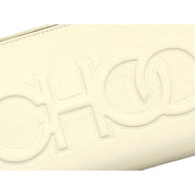Jimmy Choo Bettina Milk White Leather Long Zip-Around Wallet