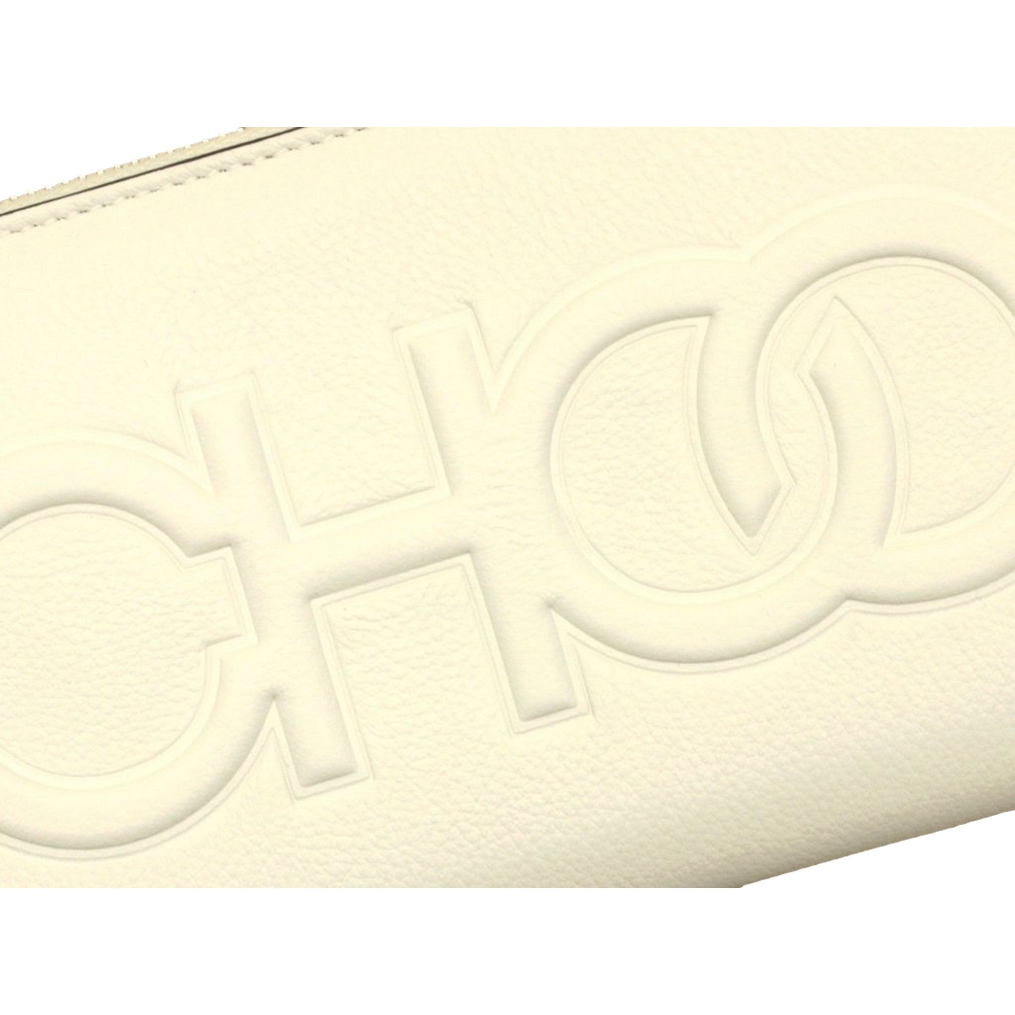 Jimmy Choo Bettina Milk White Leather Long Zip-Around Wallet
