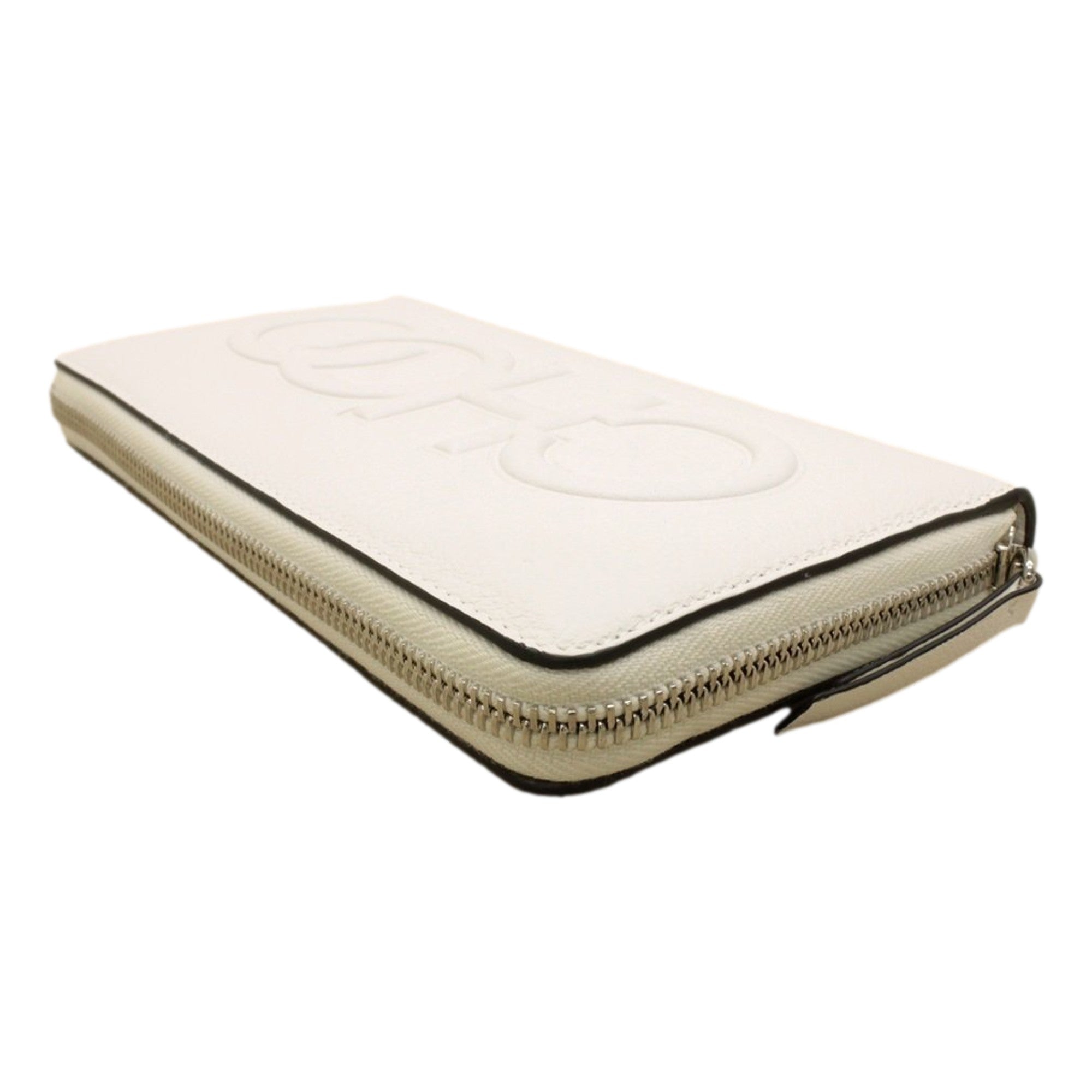 Jimmy Choo Bettina Milk White Leather Long Zip-Around Wallet