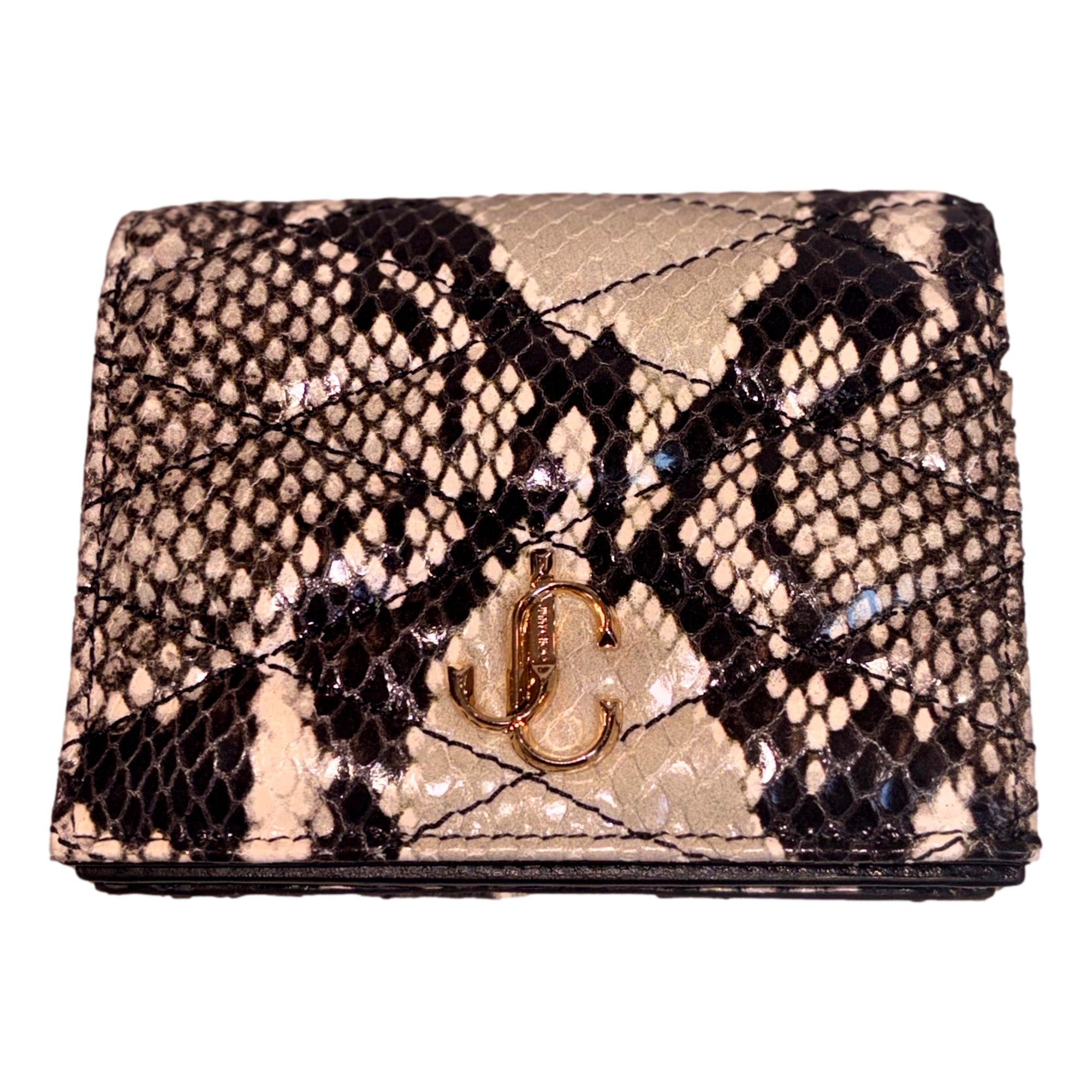 Jimmy Choo Farone Animal Print Leather Card Case Wallet
