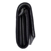 Jimmy Choo Loni Silver Leather Embossed Logo Tri-Fold Card Case Wallet