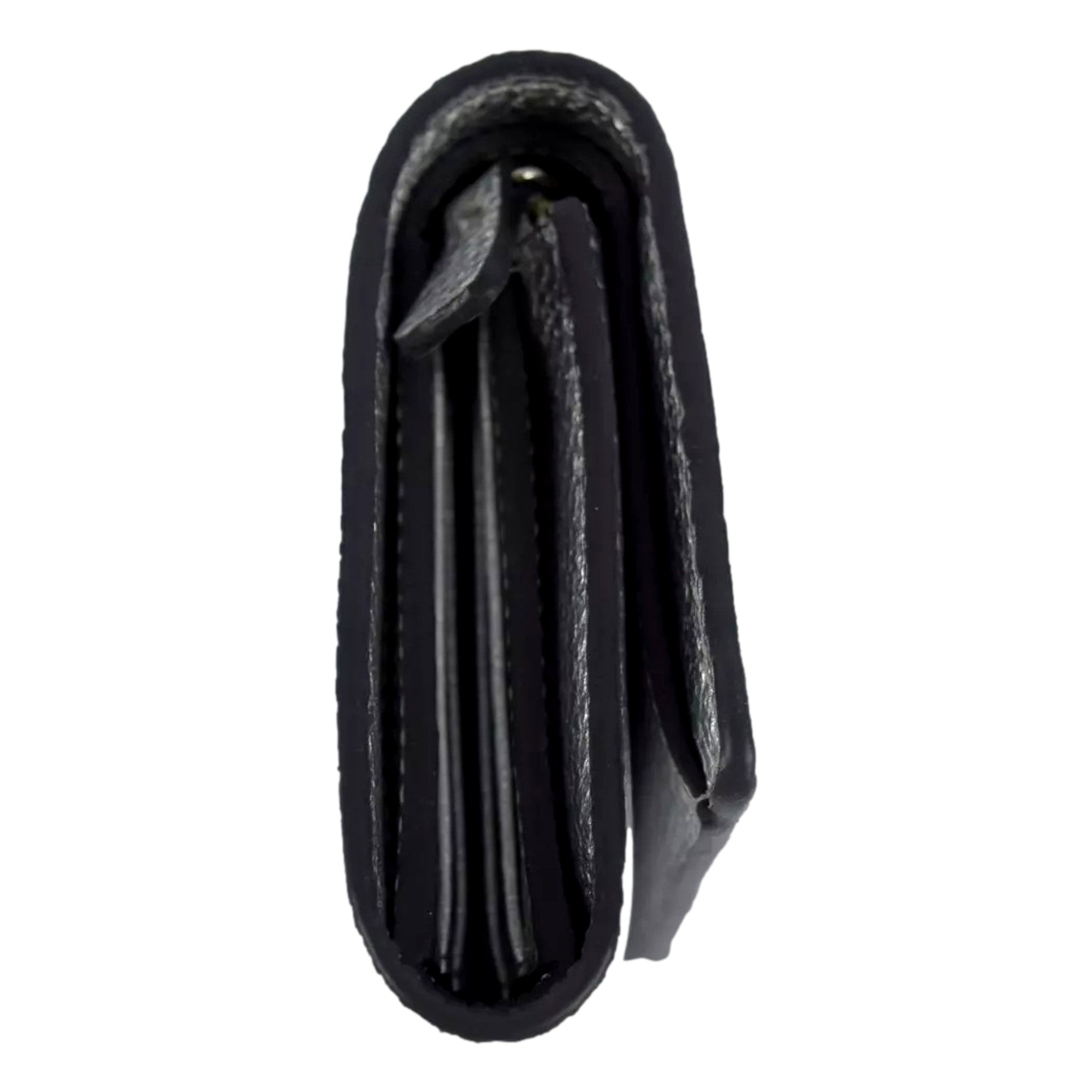 Jimmy Choo Loni Silver Leather Embossed Logo Tri-Fold Card Case Wallet