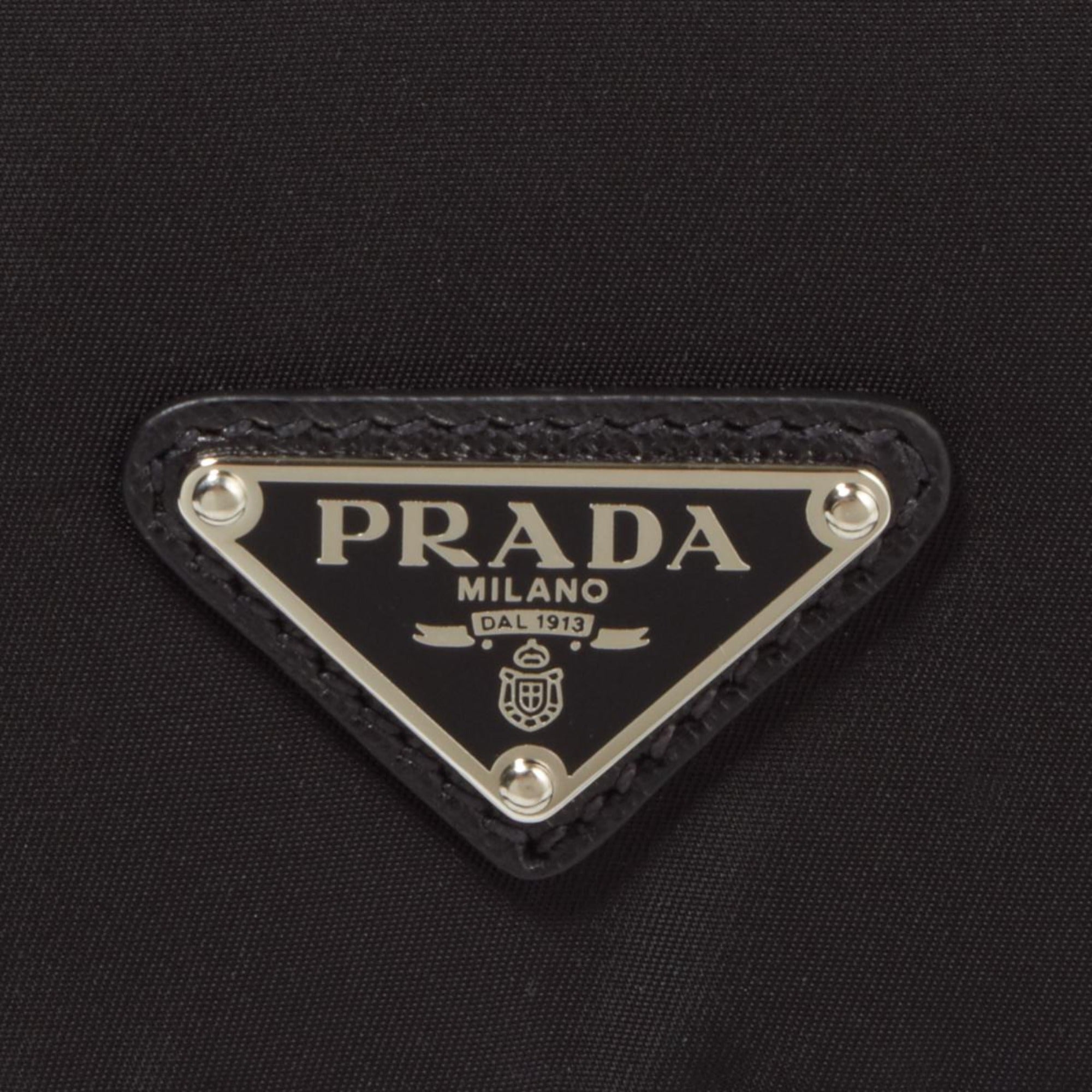 Prada Men's Black Nylon Triangle Logo Messenger Bag