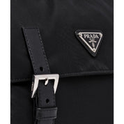 Prada Men's Black Nylon Triangle Logo Messenger Bag