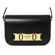 Prada City Calf Leather Black Flap Crossbody Bag