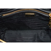 Prada Logo Jacquard Black Canvas Satchel Crossbody Bag