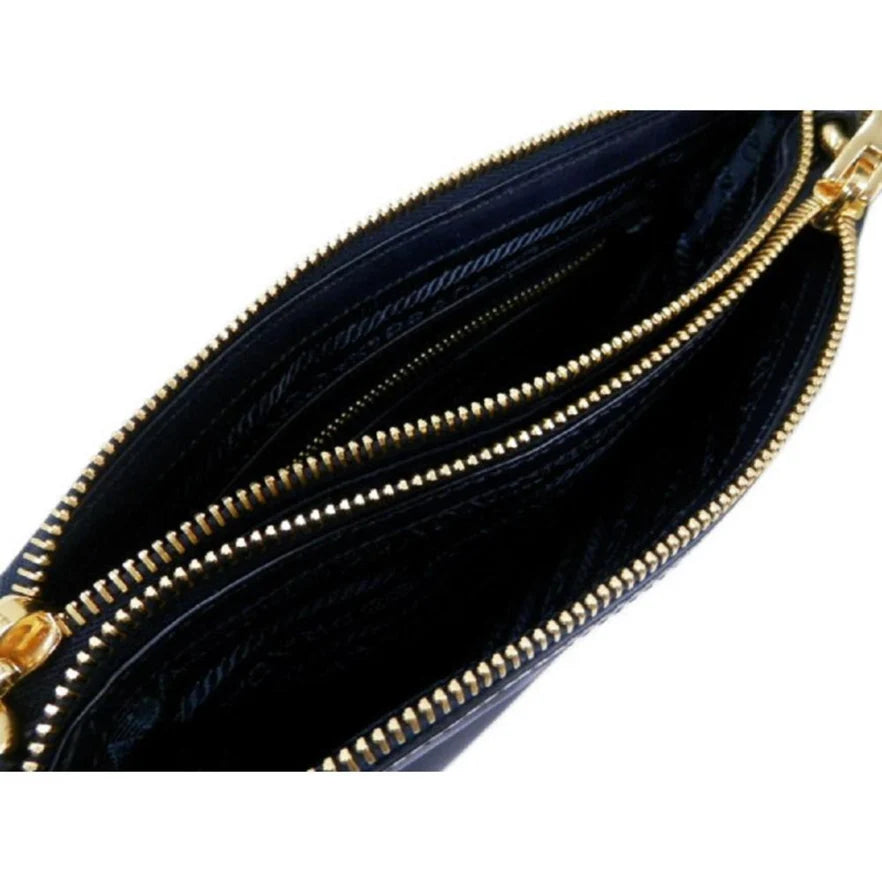 Prada Tessuto Nylon Blue Zip Calf Leather Crossbody Bag