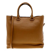 Prada Vitello Phenix Caramel Brown Shopping Tote Bag