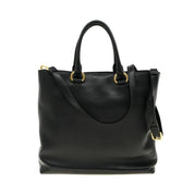 Prada Black Vitello Phenix Leather Shopping Tote Bag