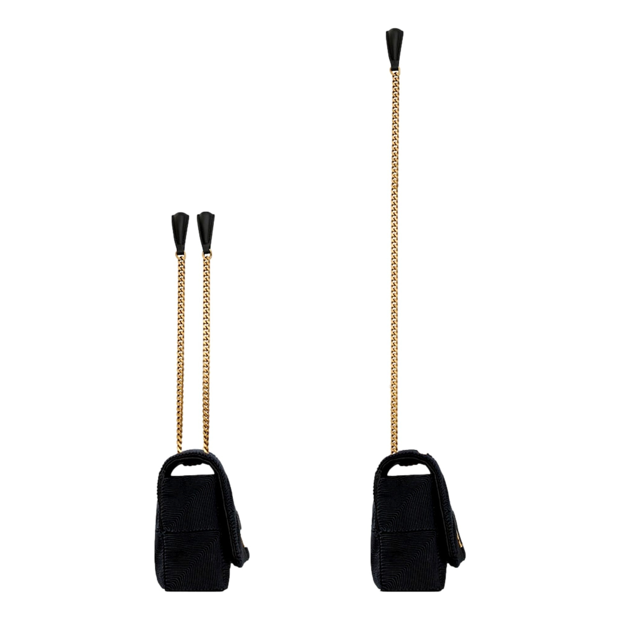 Saint Laurent Jamie YSL Satin Textured Chain Strap Small Crossbody Flap Bag