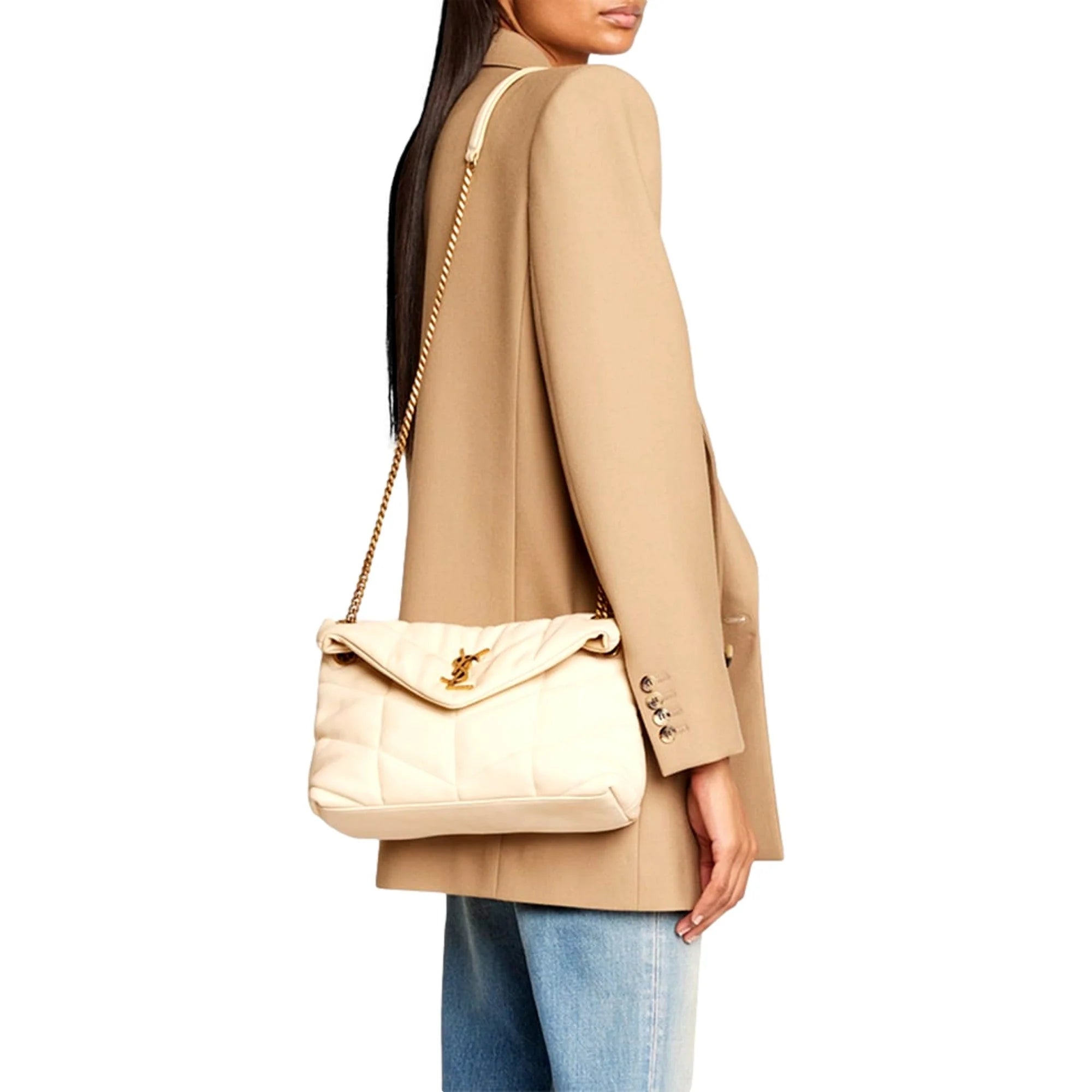 Saint Laurent Lou Puffer Quilted Leather Medium Shoulder Bag