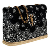 Saint Laurent Loulou Black Paisley Quilted Crossbody Bag