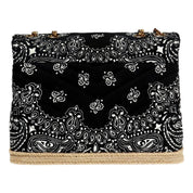 Saint Laurent Loulou Black Paisley Quilted Crossbody Bag