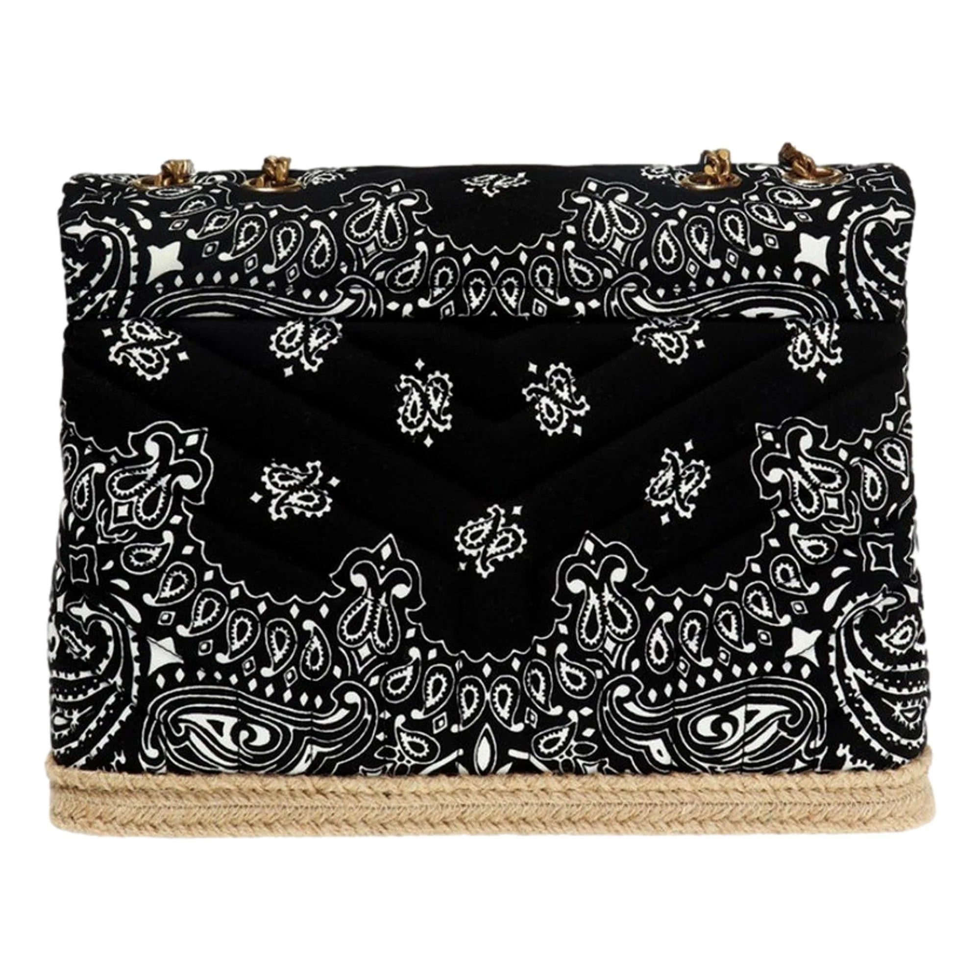 Saint Laurent Loulou Black Paisley Quilted Crossbody Bag