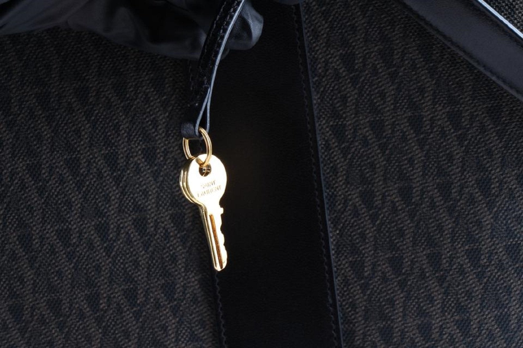 Saint Laurent Monogram Large Luggage Dark Brown Coated Canvas Case Bag