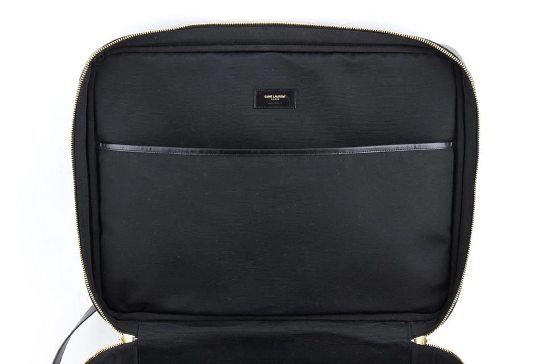 Saint Laurent Monogram Large Luggage Dark Brown Coated Canvas Case Bag