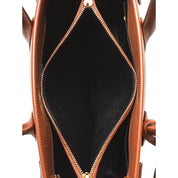 Saint Laurent Sac De Jour Black Canvas and Brown Leather Satchel Bag