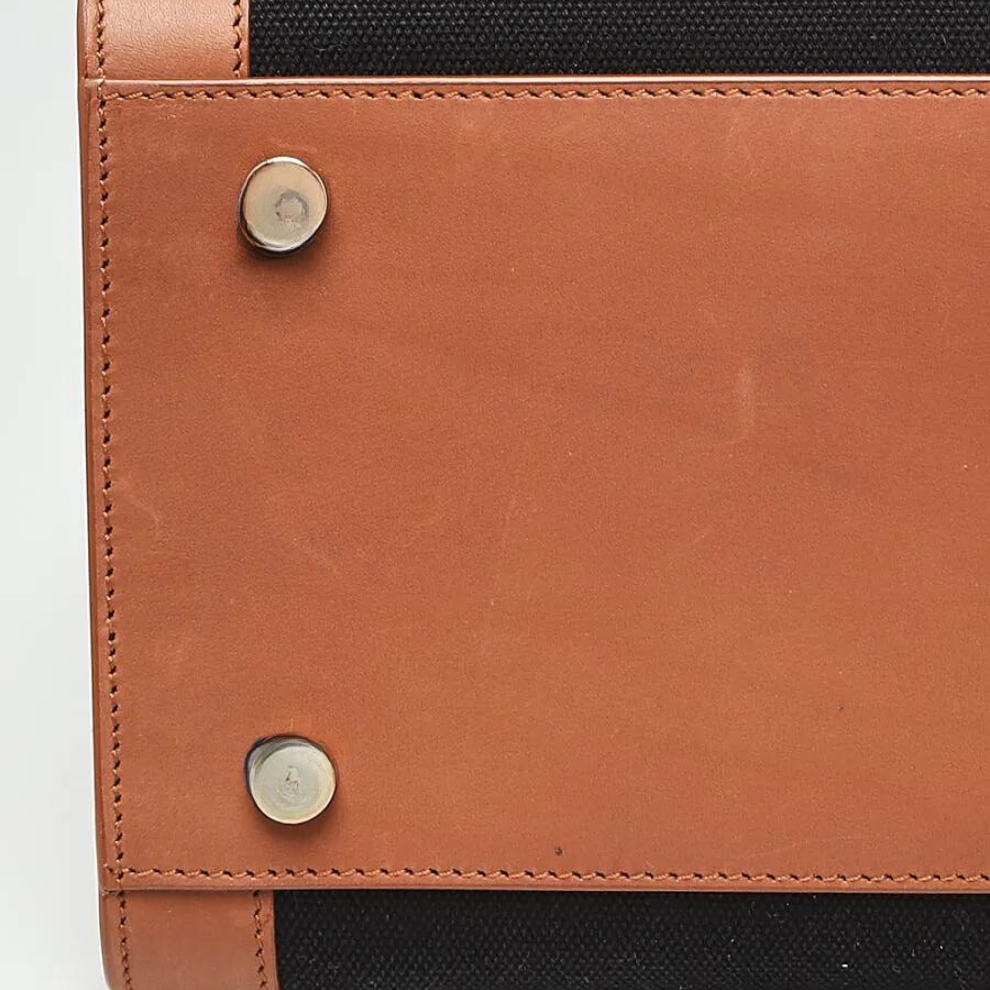 Saint Laurent Sac De Jour Black Canvas and Brown Leather Satchel Bag