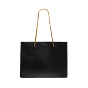 Saint Laurent Siena Ultra Lux Black Calf Leather Chain Shoulder Tote Bag