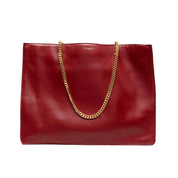 Saint Laurent Siena Ultra Lux Red Calf Leather Chain Shoulder Tote Bag