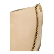 Saint Laurent Suzanne Beige Calfskin Leather Chain Hobo Bag