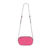 Valentino Garavani VLogo Walk Crossbody Bag Pink Calf Leather Medium