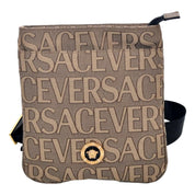 Versace Canvas La Medusa Logo Print Small Crossbody Bag
