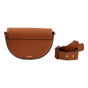 Versace Half-Moon La Medusa Vitello Leather Summer Nude Brown Crossbody Handbag