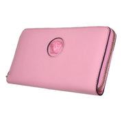Versace La Medusa Baby Pink Long Zip Around Wallet