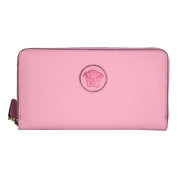 Versace La Medusa Baby Pink Long Zip Around Wallet