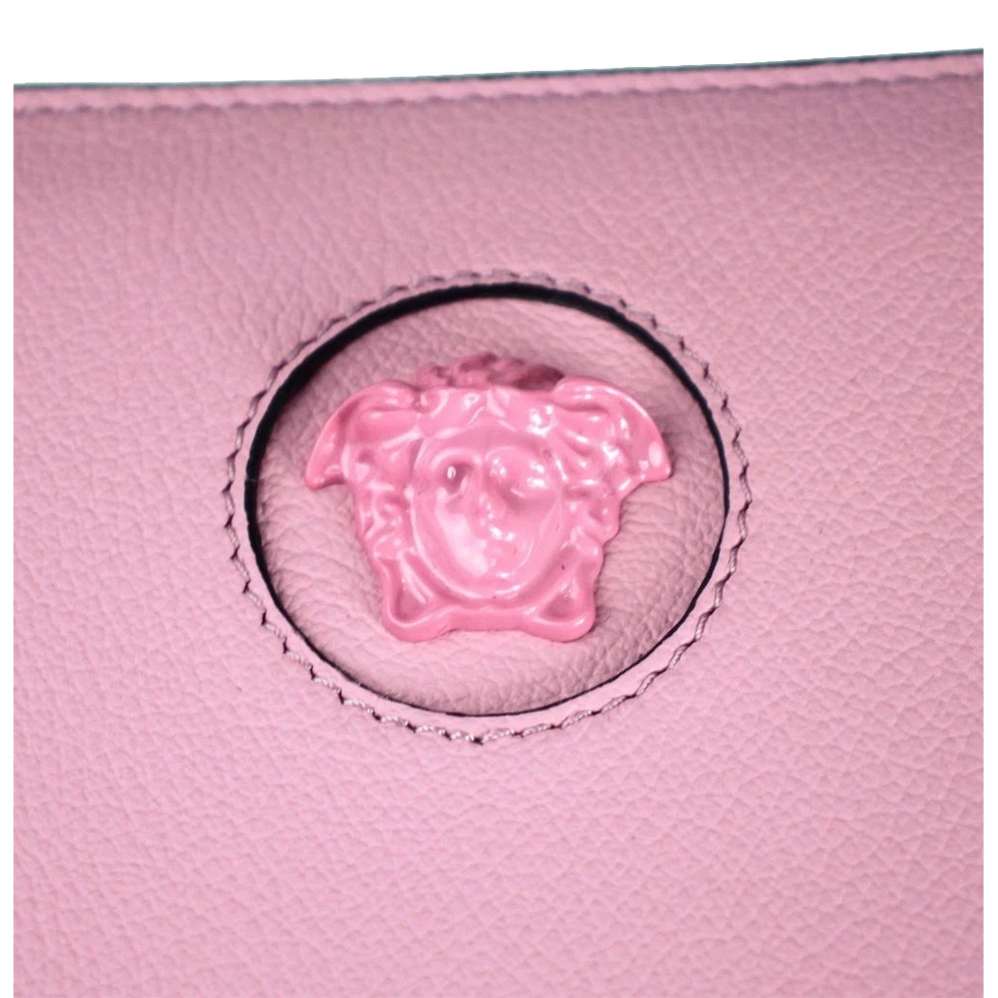Versace La Medusa Baby Pink Long Zip Around Wallet