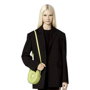 Versace La Medusa Lime Green Disco Round Crossbody Bag