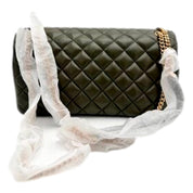 Versace La Medusa Olive Green Quilted Lambskin Chain Strap Crossbody Bag