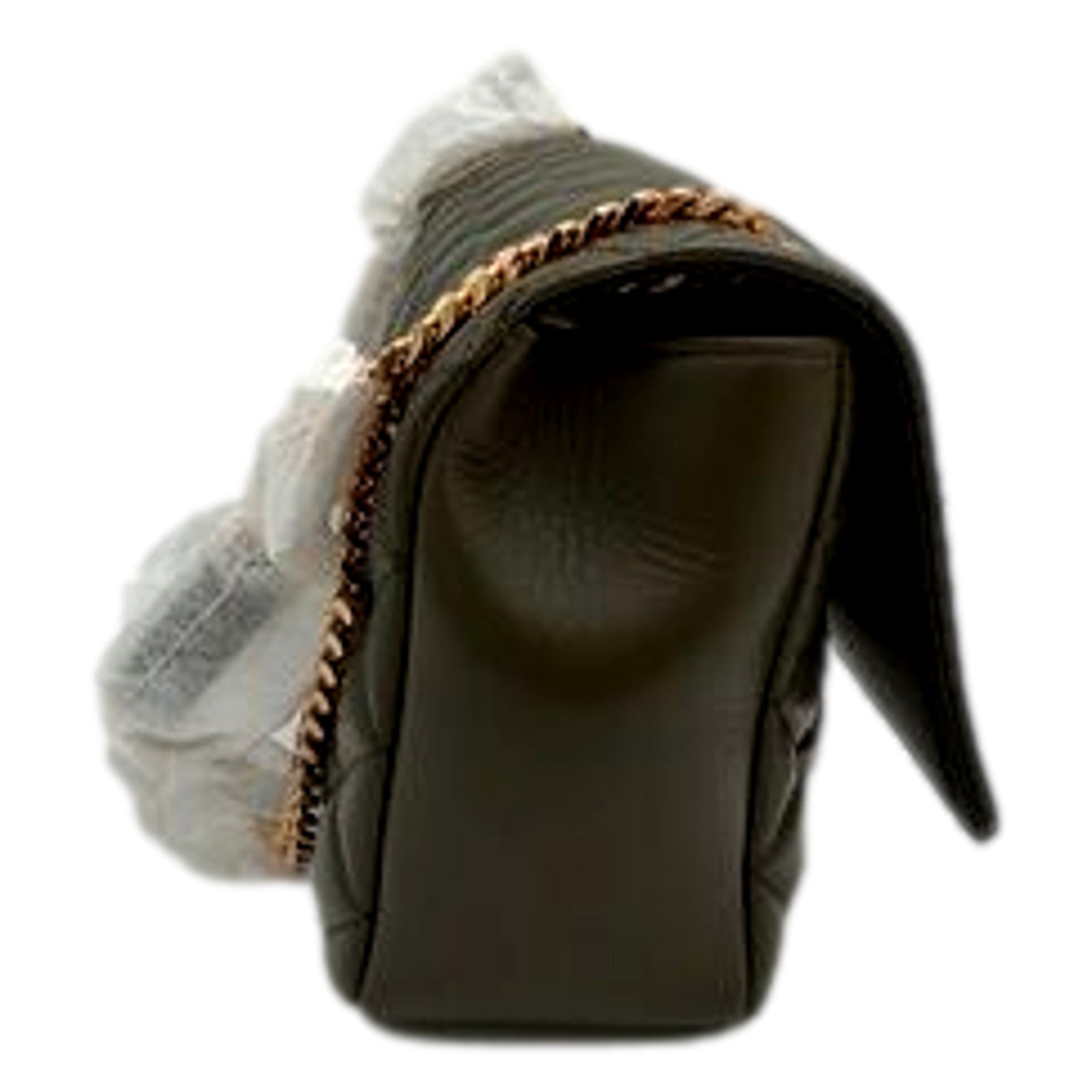 Versace La Medusa Olive Green Quilted Lambskin Chain Strap Crossbody Bag