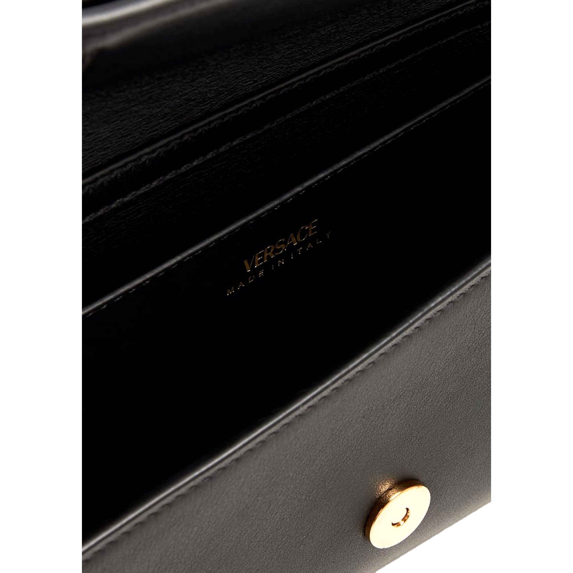 Versace Medusa 95 Small Black Wallet on Chain Crossbody Bag